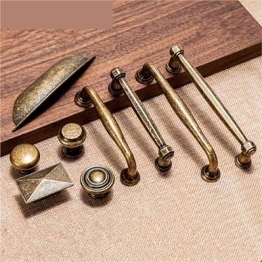 Imagem de Puxador de armário de armário de bronze azul antigo de liga de zinco puxador de porta de gaveta antiga 1 peça (prata)