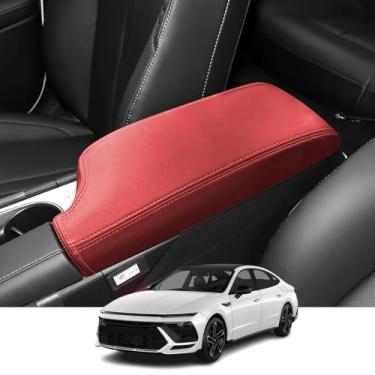 Imagem de Kakash Acessórios interiores personalizados para Hyundai Sonata 2024 2025 2026 2027 capa de console central de couro, almofada de apoio de braço à prova d'água, antiarranhões, protetor de braço