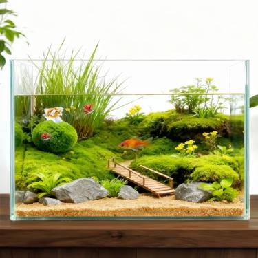 Imagem de Tlence Tanque de vidro de 3 galões, aquário pequeno de peixes Betta, tigela ultra transparente sem aro para camarão, cubo de plantio aquático de mesa para caracóis de peixe dourado, fácil de limpar