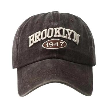 Imagem de Boné Snapback Vintage Preto Verde Lavado Com Bordado Brooklyn Para Hom