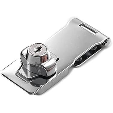 Imagem de Fechadura de ferrolho de liga de zinco, 10 cm, prata, com chave, 1 peça