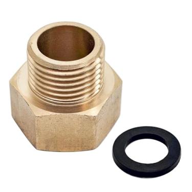 Imagem de Adaptador de válvula de entrada de água de vaso sanitário de rosca macho para rosca macho G1/20.3 cm, adaptador de tubo de válvula de enchimento de vaso sanitário de latão com junta de borracha