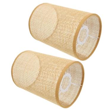 Imagem de UKCOCO 2 peças de abajur de vime, lâmpada de vime de substituição para lustre de piso E27/E14