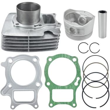 Imagem de Kit de reconstrução de junta de anel de pistão de cilindro de furo de 68,5 mm compatível com Honda Recon 250 Sportrax 250 TRX 250 TRX250 TRX250X TRX250EX TRX250TM TRX250TE 2002-2024