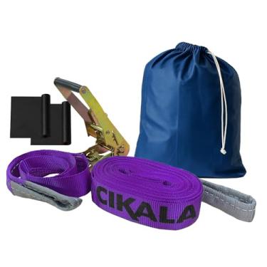 Imagem de Slackline Roxo 15 M Catraca + Alças + Protetores + Bolsa