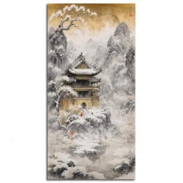 Imagem de Pôster de paisagem urbana impressões em tela de veículo arte de parede de inverno para casa 1 painéis decorações sem moldura 61 x 30 cm