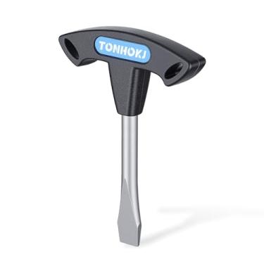 Imagem de Chave de fenda grande de cabeça plana, chave de fenda com cabo T, lâmina de 10 mm para parafusos com fenda, cabo ergonômico para placa de liberação rápida, tripé de câmera, monopé e manutenção geral