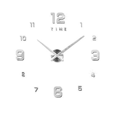 Imagem de Relógio de Parede Espelho 3D Sem Moldura DIY Grande Adesivos Silenciosos para Sala Estar Decorações Casa com Movimento Longa Vida Útil Preciso Som Per