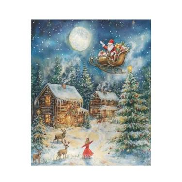 Imagem de Blueangle Cobertor de casinhas de neve com desenho animado supermacio, quente, aconchegante, leve para todas as estações, cobertor de lã para cama ou sofá, fácil de cuidar (127 x 152 cm) #154