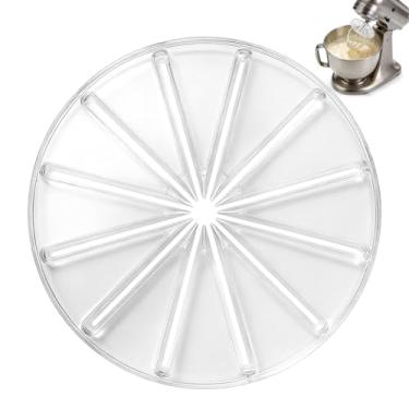 Imagem de Acessório de raspador de creme para liquidificador, limpador de batedeira transparente, defletor anti-respingos para batedor de 6 fios, limpador misturador de cabeça inclinada, limpeza fácil (redondo)