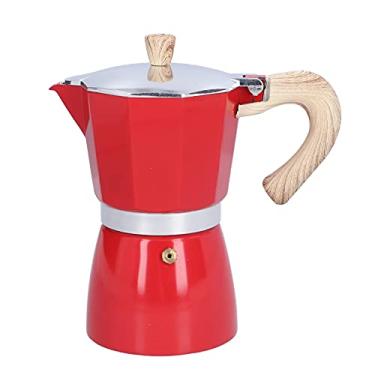 Imagem de GLOGLOW Cafeteira/xícara de café, Liga de Alumínio, 6 Copos, Alça Ergonômica, Fogão, para Casa e Escritório 300ml Cafeteira Moka Nan (Vermelho)