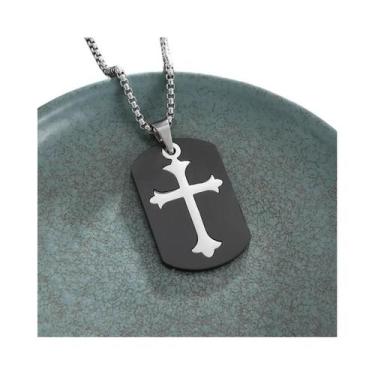 Imagem de Pingente De Crucifixo Dourado Para Homens, Colar Religioso Estilo Miam