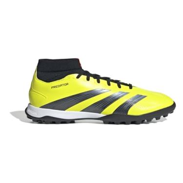 Imagem de adidas Tênis unissex 24 League Turf, Team Solar Amarelo/Preto/Vermelho Solar, 10 Women/9 Men