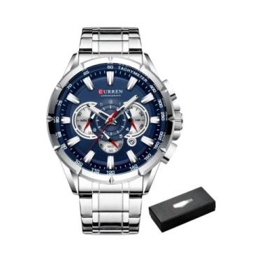 Imagem de Relógio Cronógrafo Masculino Em Aço Inoxidável Com Ponteiros Luminosos