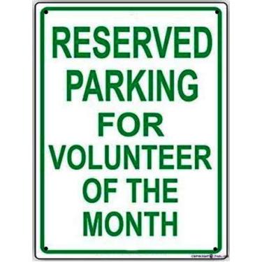 Imagem de Sinal de aviso de indicação de estacionamento reservado apenas para voluntários do mês, arte de parede, exterior, interior, 30 x 20 cm, nova placa de metal de alumínio