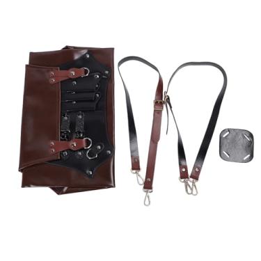 Imagem de Cuofyunl avental de barbeiro masculino feminino couro pu profissional ferramenta de corte de cabelo à prova d'água para cabeleireiros com vários bolsos tipo c