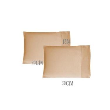 Imagem de Kit 02 Fronhas Mini 20x30cm Bebê Malha 100% Algodão Nude Arrumadinho E