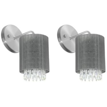 Imagem de Kit 2 Arandelas Redonda Cganza Linda Cinza - MARRYLUZ