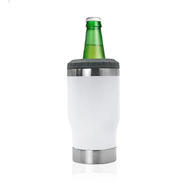 Imagem de Generic Copo Térmico Porta Lata Garrafa Long Neck Copo Abridor Branco 420ml Aço Inoxidável