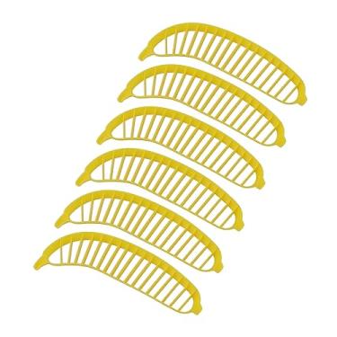 Imagem de YOUTHINK 6 PCS Versáteis Cortadores de Banana Amarelo Corte Rápido Fatiador de Frutas de Plástico Cortador de Manteiga de Queijo Doméstico Com Design Removível para Ovo Cachorro Quente