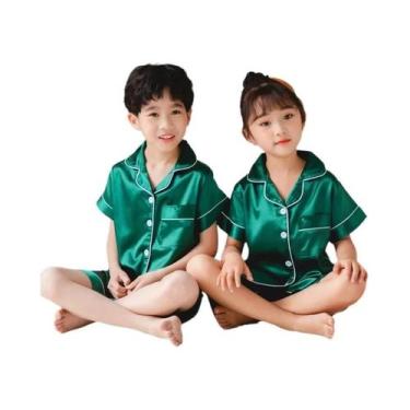 Imagem de Camisola De Cetim De Manga Longa Para Meninas, Roupa De Dormir Infanti