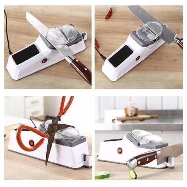 Imagem de Amolador Elétrico Facas Tesouras Cozinha Bivolt USB Canivete Lâmina Fe