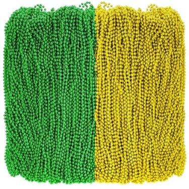 Imagem de 100 unidades de colares de Dia de São Patrício, colares de contas de Natal em ouro verde, 80 cm, Dia de São Patrício, acessórios de Dia de São Patrício para carnaval, lembrancinhas de festa do dia de