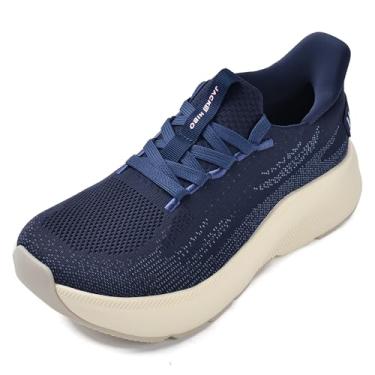 Imagem de JACKSHIBO Tênis de caminhada feminino sem usar as mãos, bico largo, suporte de arco com almofadas metatarsais, tênis, atlético, treino, fascite plantar, sapato ortopédico, almofada grossa, sola zero