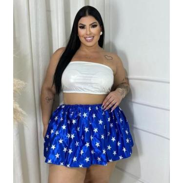 Imagem de Saia Cetim Plus Size Fantasia Bloquinho Carnaval (42 até 48) - Própria