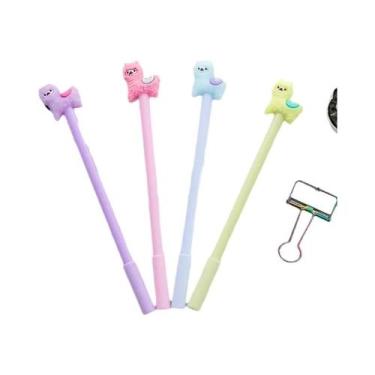 Imagem de Canetas De Gel Kawaii Alpaca Cartoon 4 Peças Material Escolar E De Esc