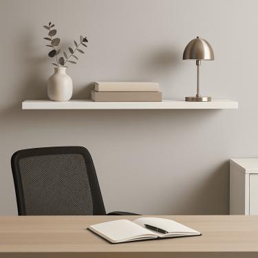 Imagem de Prateleira Madeira Flutuante Multiuso 91x20 Luara Branco L06 - D'Rossi