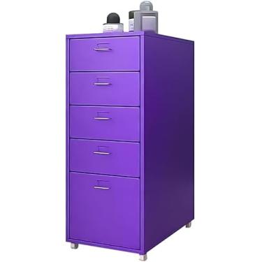 Imagem de Armário de arquivo de escritório com 5 gavetas, multicamadas, armário de ferro de armazenamento - Suporte para casa sub quarto - Armário de armazenamento de escritório