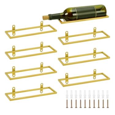 Imagem de PH PandaHall 8 peças de metal organizador de rack de vinho montado na parede, suporte de garrafa de vinho para garrafas de vinho, licor, champanhe, cozinha, bar, decoração de casa, 26 x 8 cm