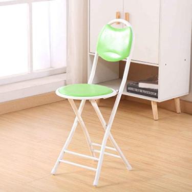 Imagem de Cadeira de bar dobrável com almofada de couro sintético – Banco dobrável de carga máxima de 300 kg para balcão de cozinha, cadeira portátil para adultos – Banquetas de jantar em casa, cadeiras de pub