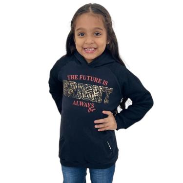 Imagem de Blusa De Frio Casaco Moletom Comprido Flanelado Menina Cangu-Feminino