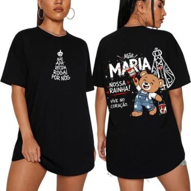 Imagem de Camiseta Feminina Streetwear Mãe Aparecida Rogai Por Nós Estampada Cat