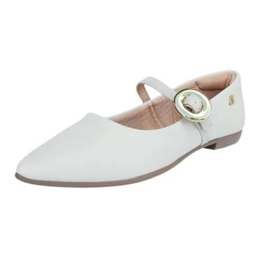 Imagem de Sapatilha Santinelli Mary Jane Boneca Com Fivela Tendência, 36, Branco