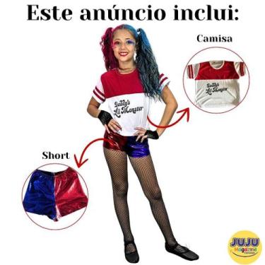 Imagem de Fantasia Arlequina Completa Harley Quinn Halloween Esquadrão Suicida I