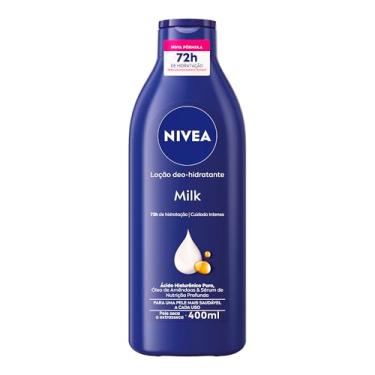 Imagem de NIVEA Loção Deo-Hidratante Milk 400ml, Hidratação Profunda 72h, Hialurônico Puro, Corporal, Pele Seca e Extrasseca