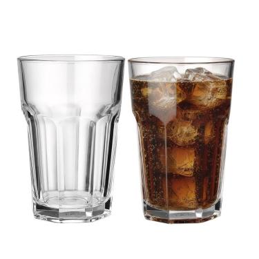 Imagem de Jogo 2 Copo De Vidro Facetado Transparente água Suco 400ml Class Home