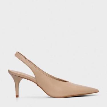 Imagem de Slingback Essencial em Couro Bege / Nude Carrano-Feminino