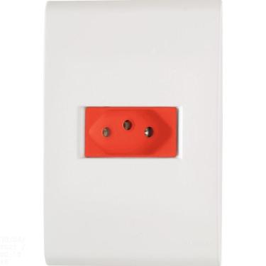 Imagem de Conjunto 4x2 Com 1 Tomada 2p+t Tramontina Liz 20 A 250 V Branco E Vermelho Tramontina