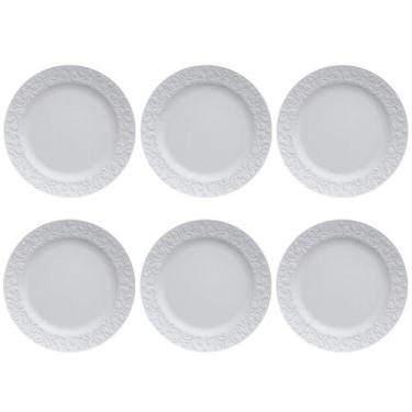 Imagem de Jogo 6 Pratos Rasos Redondos 26,5cm em Porcelana com Relevo Tassel Ger