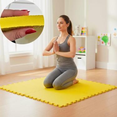 Imagem de Kit 10 Placas Tapete Tatame EVA 50x50cm 20mm 20 Bordas Emborrachado Ex