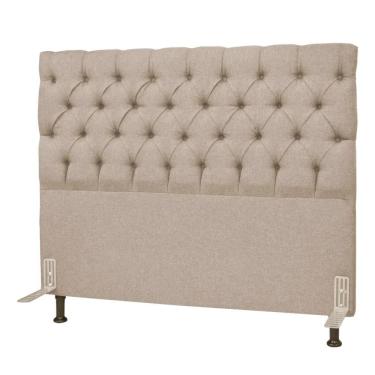 Imagem de Cabeceira Cama Box Casal Queen 160cm Cristal Linho Bege - Mv Estofados
