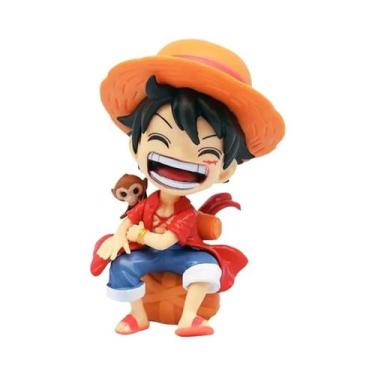 Imagem de ONE PIECE Luffy Sanji Figurinha De Anime Em Versão Q Sentada, Brinqued