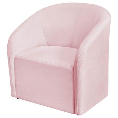 Imagem de Poltrona Luxo Decorativa Luiza Max Suede Rosa Bebê