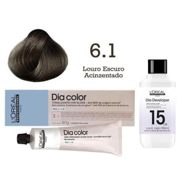Imagem de Tonalizante Dia Color 6.1 Louro Escuro Acinzentado + Emulsão Revelador