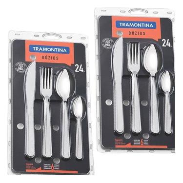 Imagem de Faqueiro Tramontina 2 Unidades De 24 Peças Búzios Com Láminas E Cabos De Aço Inox 23799075