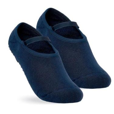 Imagem de Meia Antiderrapante Pilates Selene Adulto 7850.003, Marinho, 515, 34-3